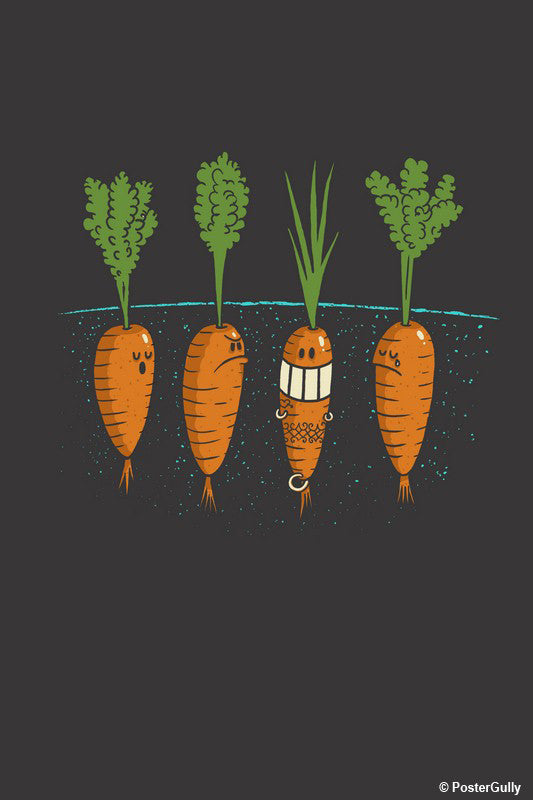 Brand New Designs, Carrots - Dark Grey 2 | By Captain Kyso, - PosterGully - 1