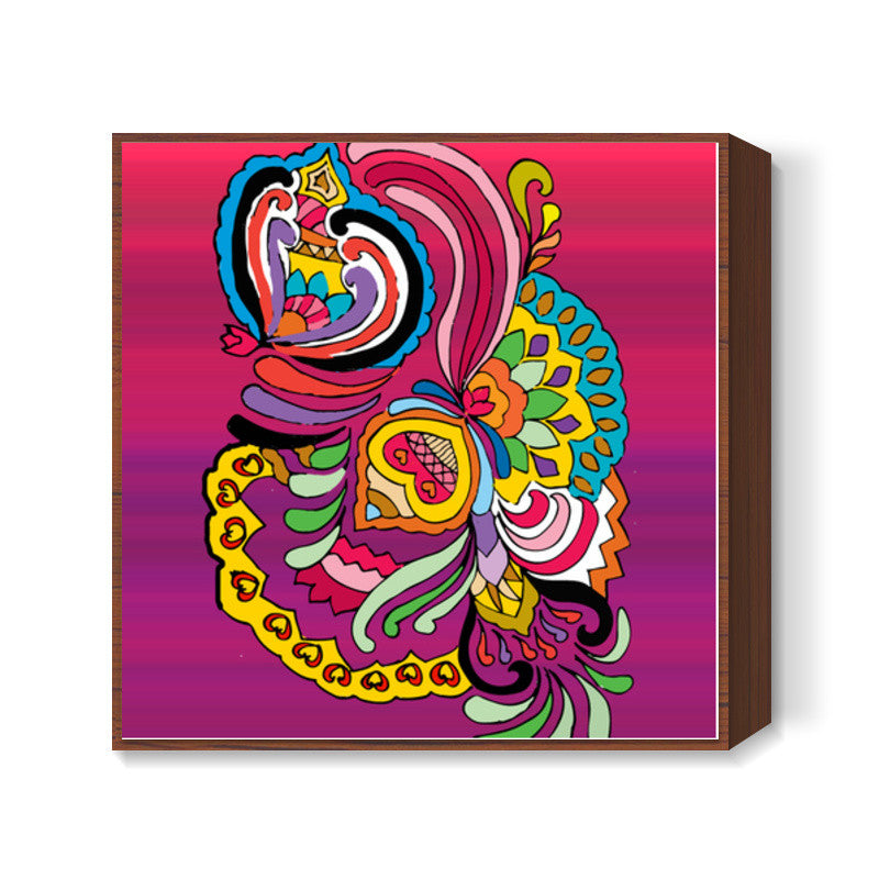 Flower Doodle  Square Art Prints