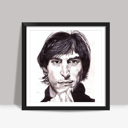 Visionary Steve Jobs inspires the world to follow the heart Square Art Prints