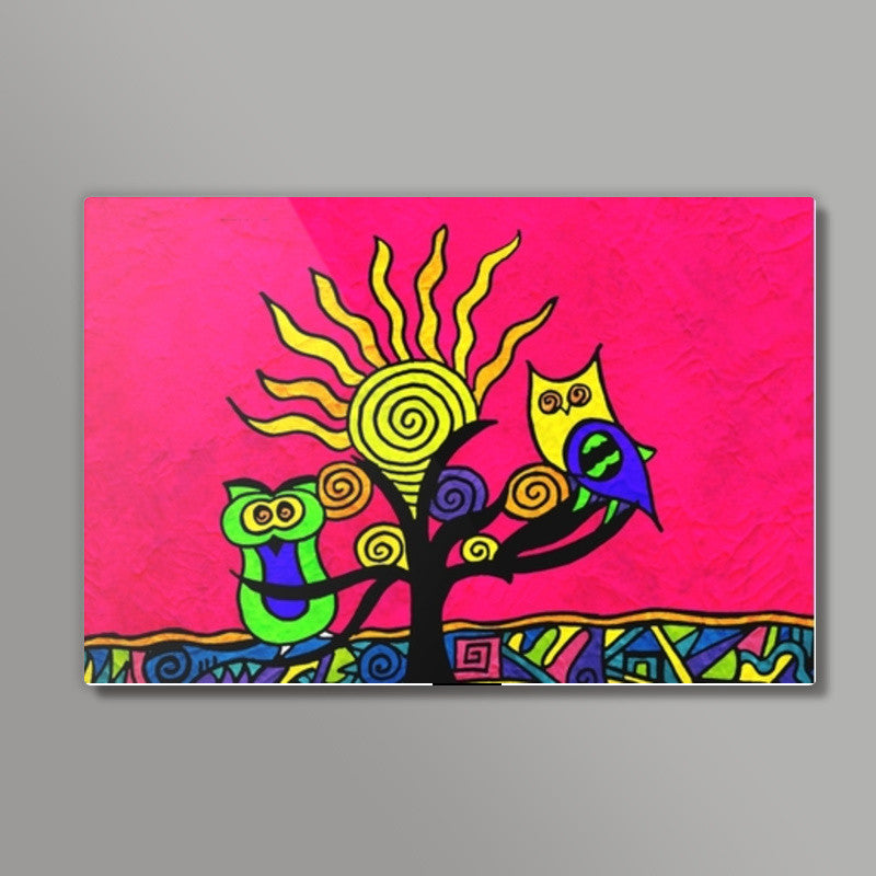 Lucky Owls Zenscrawl Wall Art