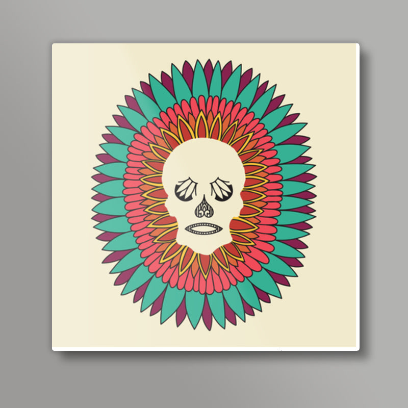 Skull Mandala Square Art Prints