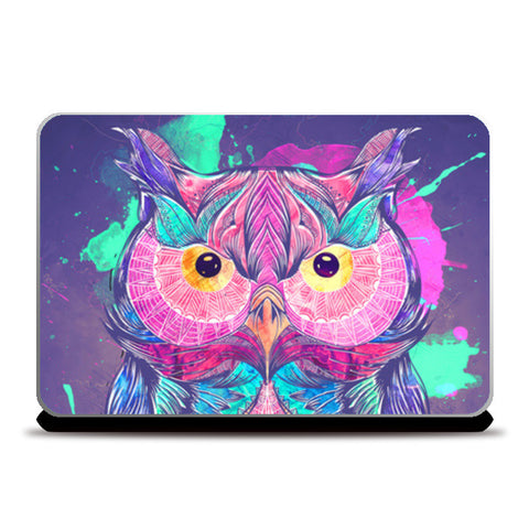 The night owl watercolor digital Laptop Skins