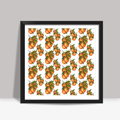 Oranges Citrus Fruit Pattern Background Design   Square Art Prints