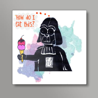 Funny Darth Vader Square Art Prints