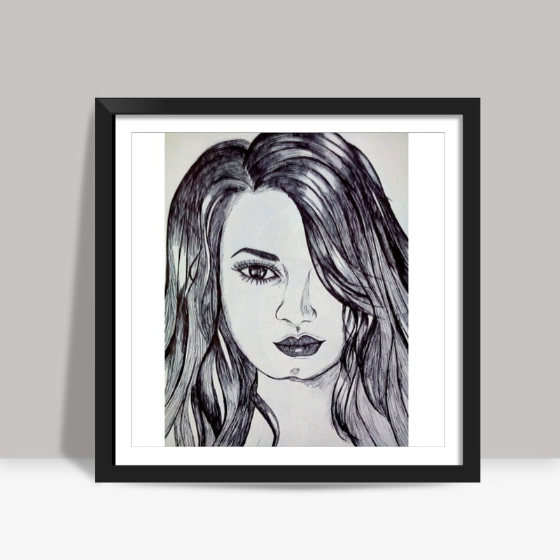 Demi lovato sketch Square Art Prints