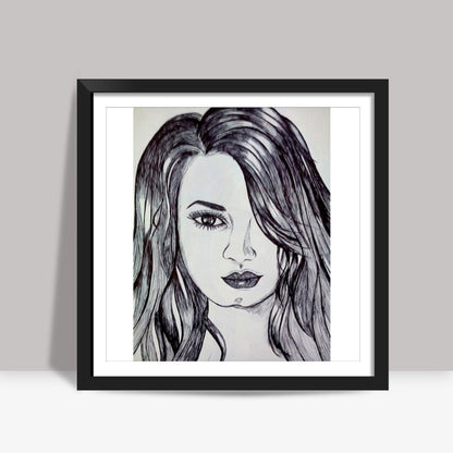 Demi lovato sketch Square Art Prints