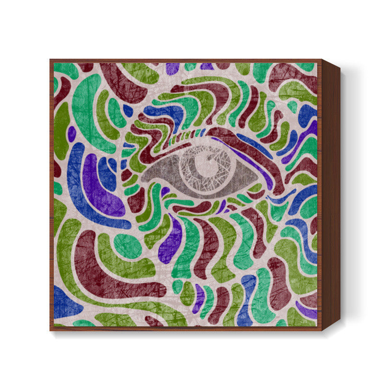 abstract eye colorful vector illustration Square Art Prints