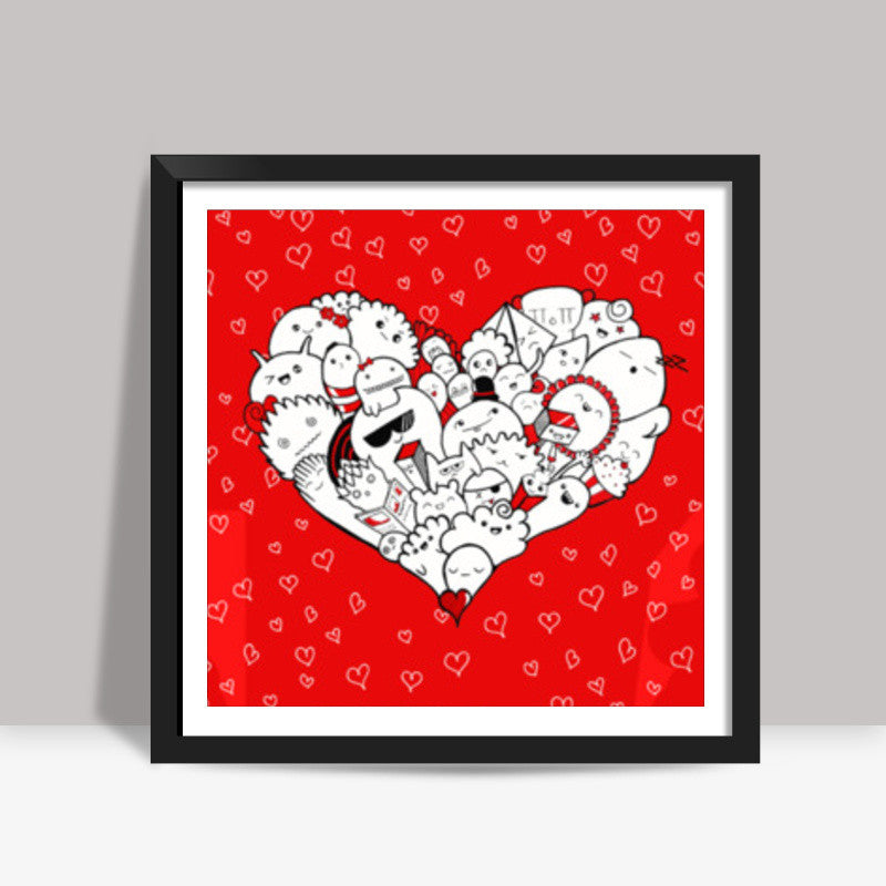 Happymess | Doodle | Love Square Art Prints