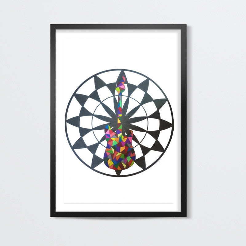 Floral Guitar Wall Art| Geometric | Triangle