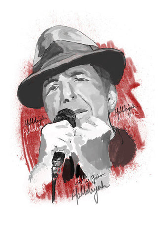 Leonard Cohen -  Hallelujah Art PosterGully Specials