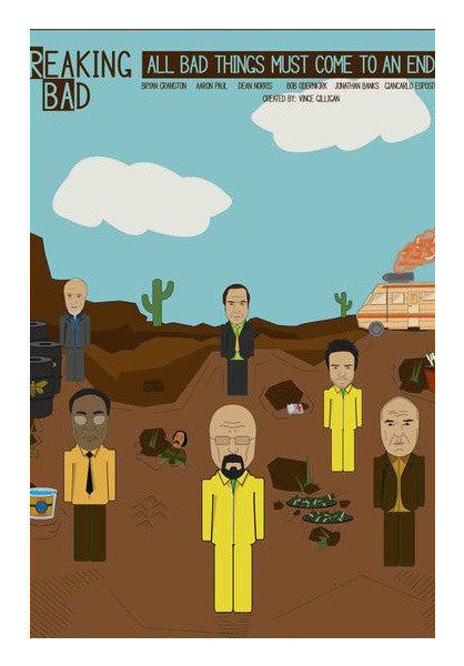 Breaking Bad Poster - Hiesenberg Jesse and friends Wall Art