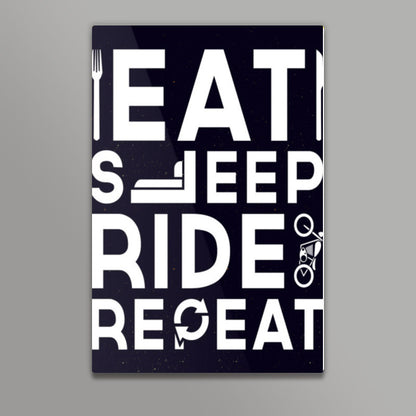 EAT SLEEP RIDE REPEAT Wall Art