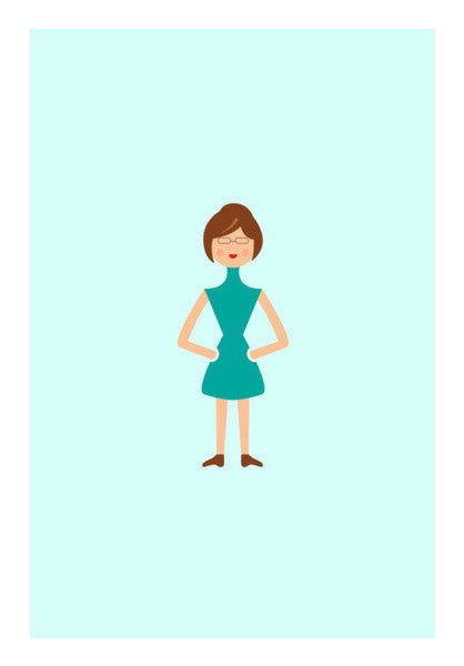 Modern Beauty Cartoon Lady Art PosterGully Specials