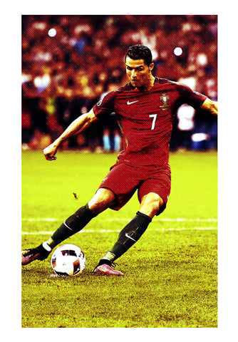 Cristiano Ronaldo Kicking The Ball | #Footballfan Wall Art