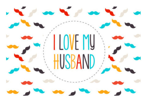 I Love My Husband And Moustaches Art PosterGully Specials