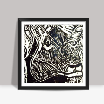 Lino Work- Ram Square Art Prints