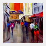 Square Art Prints, Going to Theater - Digital Painting Square Art Prints