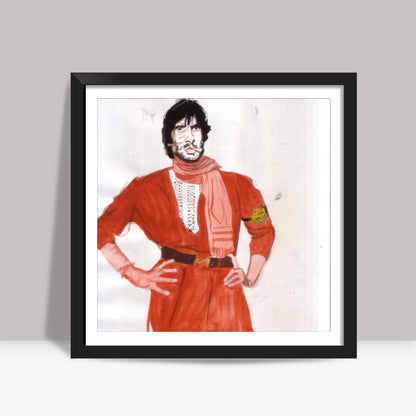 Amitabh Bachchan was convincing as an underdog in Coolie Square Art Prints