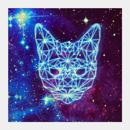 Square Art Prints, Galactic Kitten Square Art