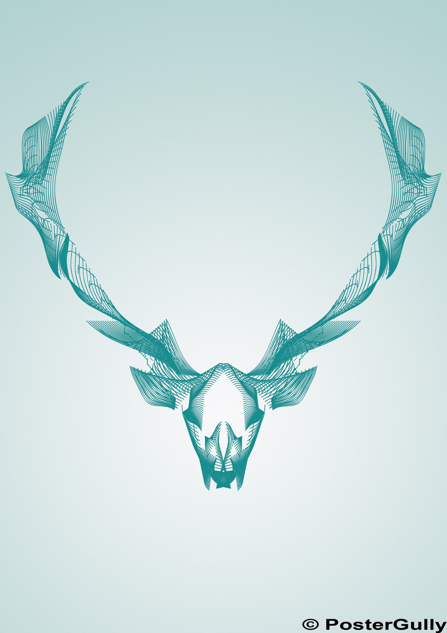 Wall Art, Deer Symmetric Line Artwork