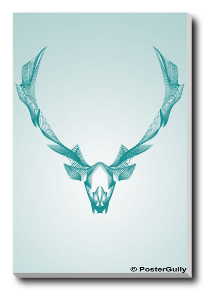 Wall Art, Deer Symmetric Line Artwork