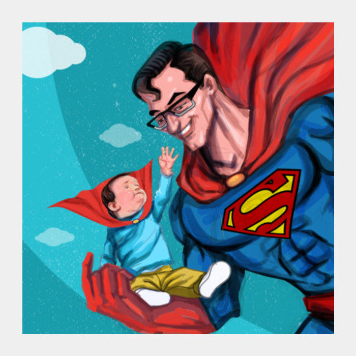 My Dad is Superman - Happy Fathers Day Square Art Prints