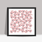 Valentines Day Heart Shaped Glasses Retro Love Pattern Square Art Prints