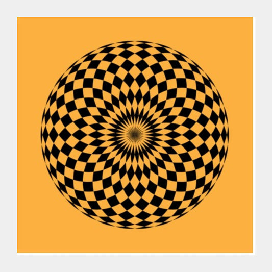 Square Art Prints, ILLUSION-CIRCLE Square Art Prints