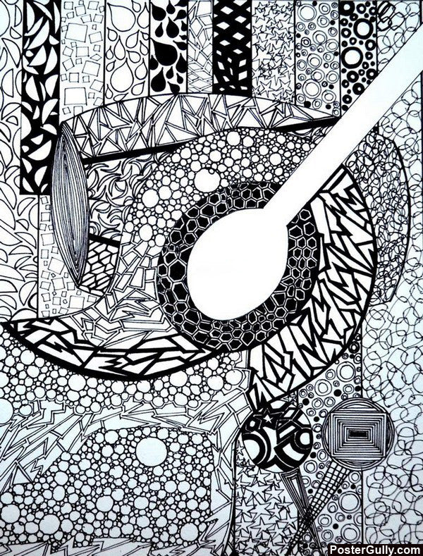 Wall Art, Guitar Doodle Artwork