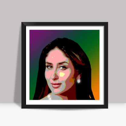 Kareena Kapoor Bollywood Actress Pop Art Portrait Square Art Prints