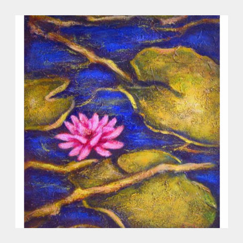Square Art Prints, lotus pond.Raji Chacko, - PosterGully