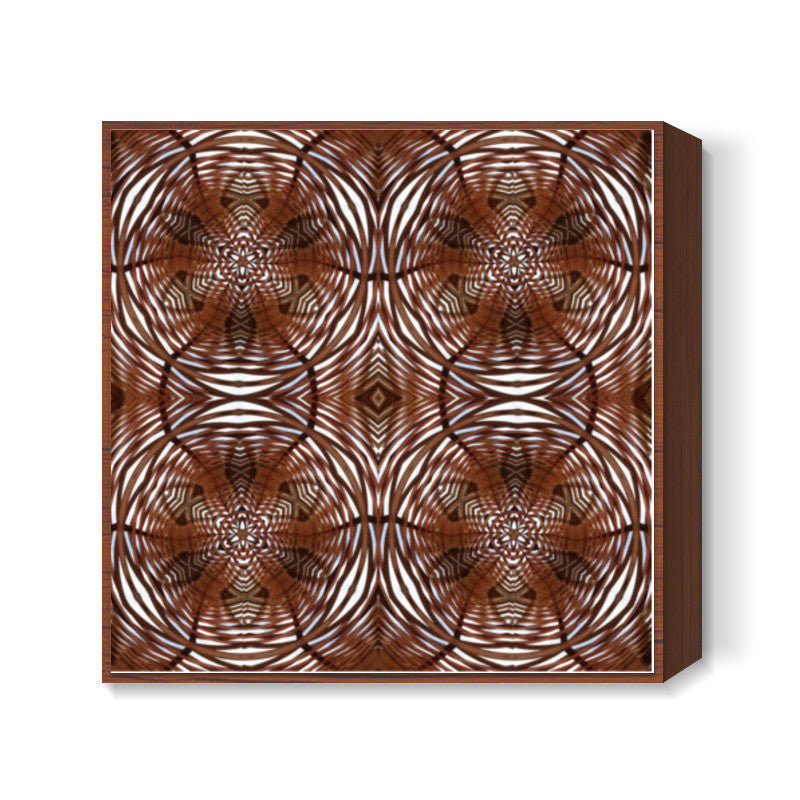 Wooden Architecture 3D Pattern Interior Decor Design Illustration Square Art Prints