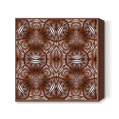 Wooden Architecture 3D Pattern Interior Decor Design Illustration Square Art Prints