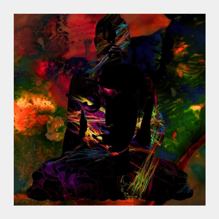 The Buddha Dark Night Square Art Prints