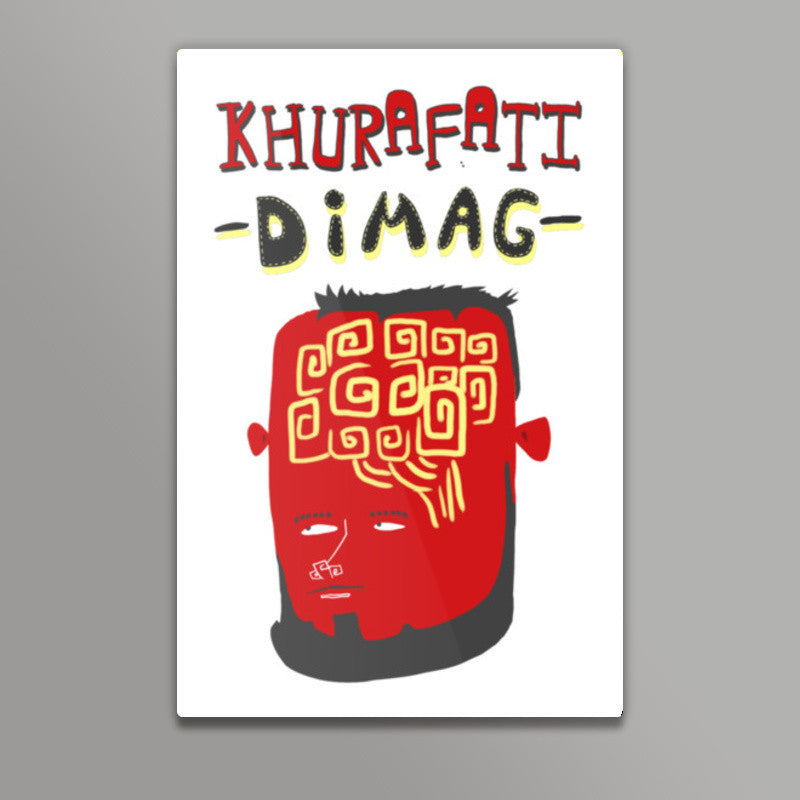 Khurafati Dimag (White Background) Wall Art