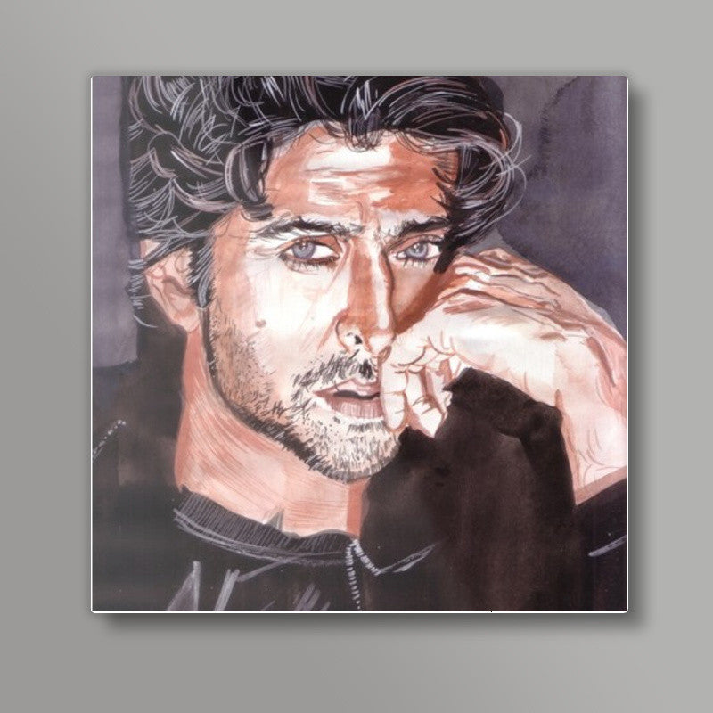 Bollywood superstar Hrithik Roshan has charm and charisma, style and substance Square Art Prints