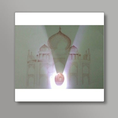 A premium taaj art on egg with taaj wallprint Square Art Prints