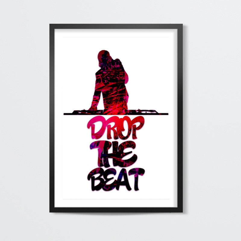 Drop The Beat white Wall Art