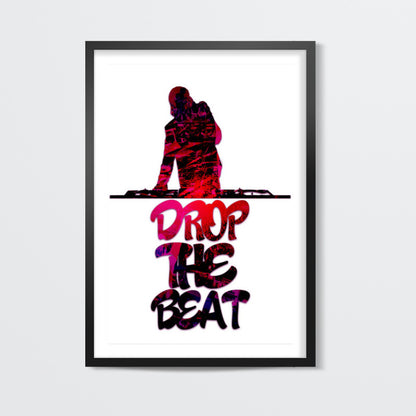 Drop The Beat white Wall Art