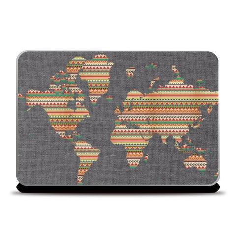One love One world World map tribal Laptop Skins