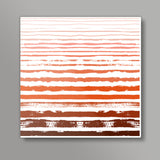 Uneven Orange Stripes Square Art Prints