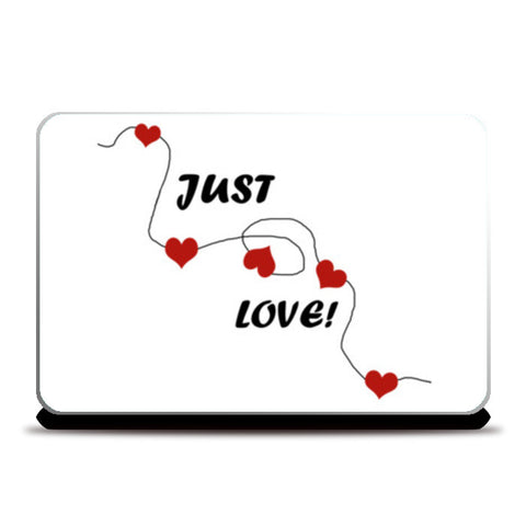 Laptop Skins, Just Love String Of Red Hearts Valentine Laptop Skins