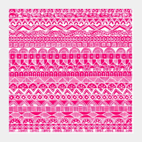 Zentangled Pink Square Art Prints