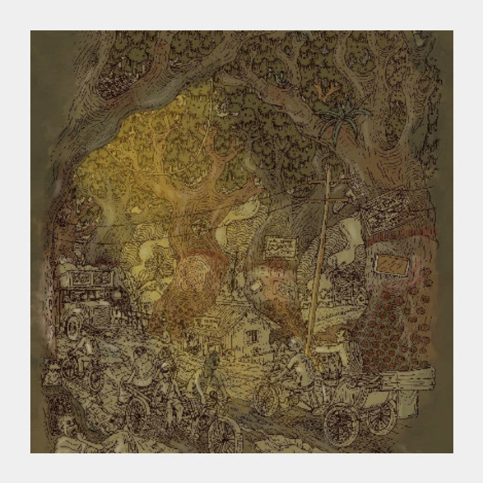Square Art Prints, Jessore Road Bongaon Square Art | Charbak Dipta, - PosterGully