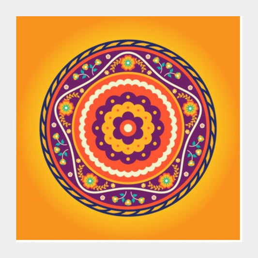 Square Art Prints, Mandala 2 Square Art Prints