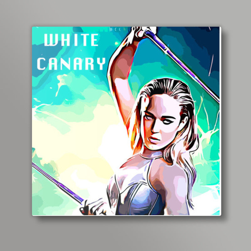 White Canary Square Art Prints