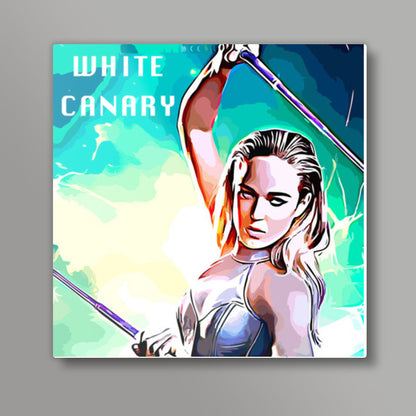 White Canary Square Art Prints