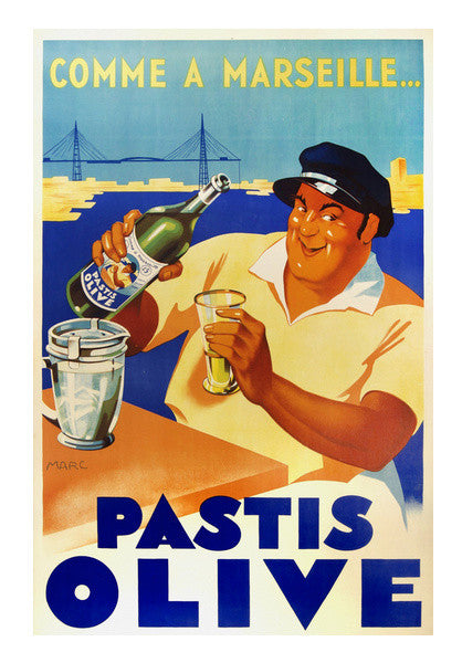 Pastis Olive Vintage Wall Art