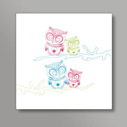 OWL W Square Art Prints