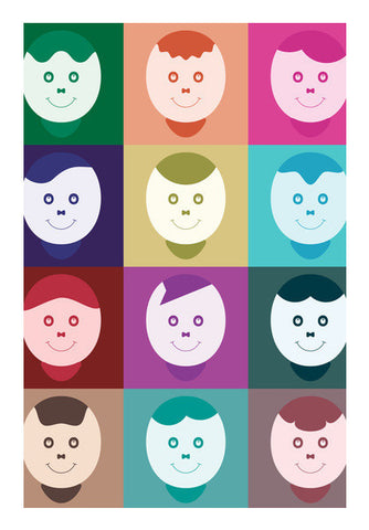 Colorful Emoticons And Smiley Faces Art PosterGully Specials